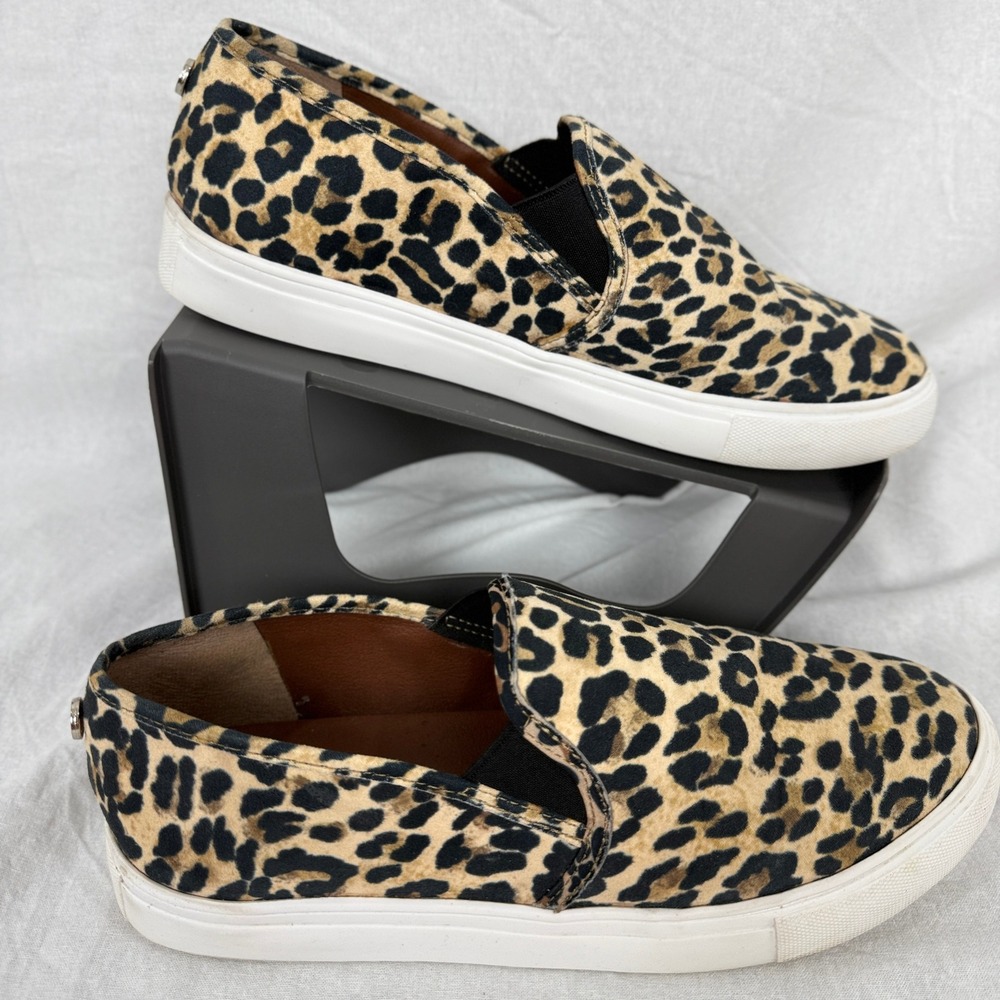 Steve Madden Safary‎ Leopard Print Slip On Sneakers Shoes Size 9M - Picture 4 of 13